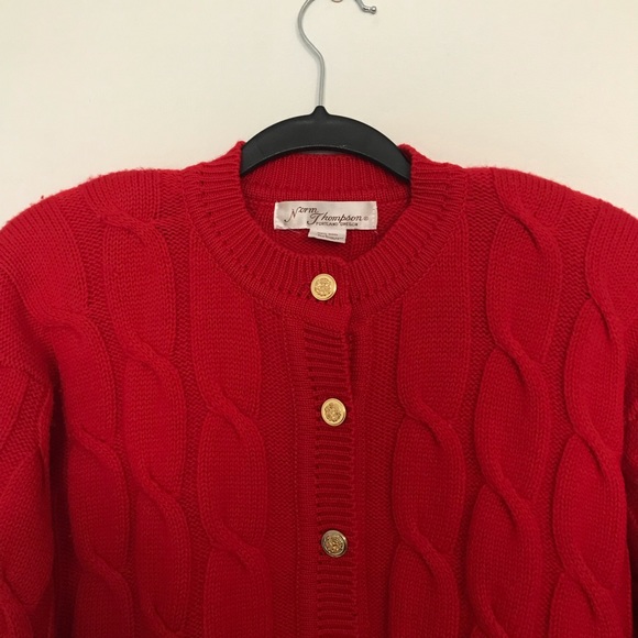 Norm Thompson Cable Knit Button Down Sweater - Picture 2 of 5